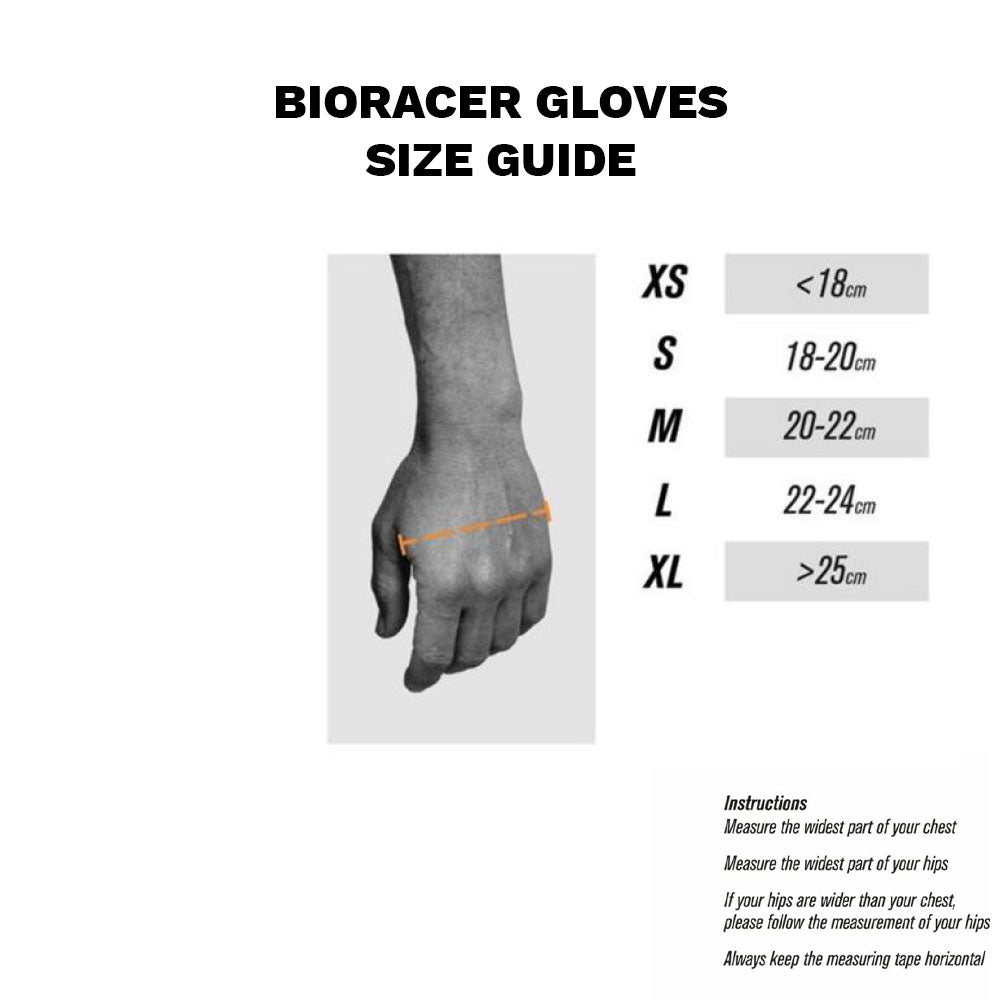 bioracer gloves size guide