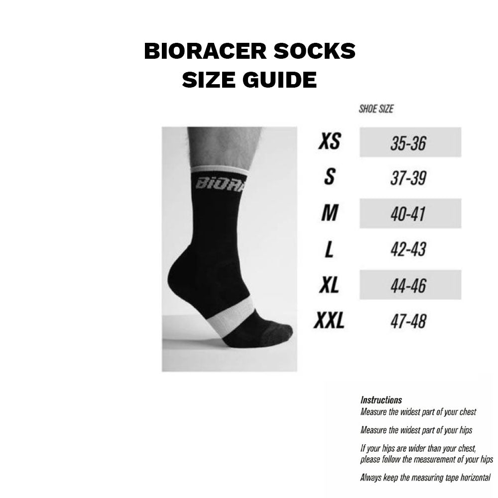 bioracer socks size guide