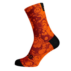 Neon Slide Orange Crew Socks