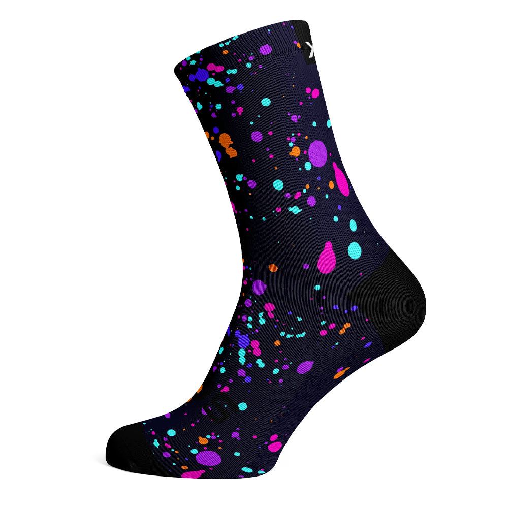 Purple Splash Crew Socks
